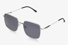 These rectangular metal frames add elegance to any look without fail. Stylistic touches on the temples add a pop of character and personality. Elegant Metal Frame Sunglasses, Elegant Formal Sunglasses With Metal Frame, Elegant Evening Sunglasses With Metal Frame, Trendy Metal Sunglasses For Evening Wear, Elegant Metal Frame Square Sunglasses, Modern Metal Sunglasses For Evening, Elegant Sunglasses With Metal Frame And Glass, Elegant Metal Sunglasses With Tinted Lenses, Elegant Square Frame Metal Sunglasses