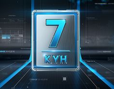 the number seven logo is displayed in this futuristic video game scene with blue and black lighting