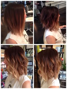 I wish I felt comfortable wearing my hair liked this.... I always think it just looks messy. :/ Ombre Bob Hair, Ombre Wavy Hair, Different Pictures, 2015 Hairstyles, Popular Haircuts, Ombre Hair Color, Great Hair