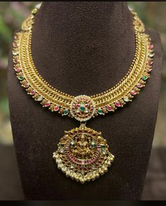 Jalebi Necklace Gold, Jalebi Necklace, Kanti Designs, Kasula Haram, Kundan Design, Beautiful Wedding Jewelry