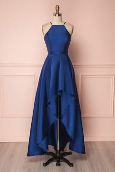 Shown Color Royal Blue Fabric Satin Season Fall, Spring, Summer, Winter School Dance Dresses, High Low Prom Dresses, Royal Blue Prom Dresses, Dresses Royal, Pretty Prom Dresses, Grad Dresses, Royal Blue Dresses, Pinterest Fashion, Hoco Dresses