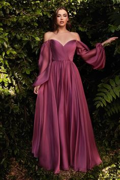 Long Sleeve Bridesmaid Dress, Long Sleeve Chiffon Dress, Tall Height, Off Shoulder Evening Dress, Cinderella Divine, Unique Prom Dresses, Timeless Dress, Full Length Dress