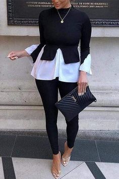 Fashion Casual Stitching Long Sleeve Top – rodressonline 2014 Outfits, Round Neck Long Sleeve Top, Fashion Weeks, Fall 2014, Online Fashion Stores, Chic Woman, Office Wear, Fashion Sense, Hijab Fashion