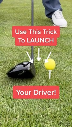 a golf ball and tee on the grass with text that reads use this trick to launch your driver