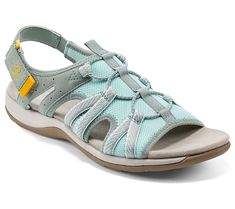 With bungee cord detailing across the front and an adjustable slingback strap, these fun Spark sandals add sleek style and sporty comfort to your resort-ready look. From Easy Spirit. Easy Spirit Shoes, Outdoor Sandals, Easy Spirit, Slingback Sandals, Sport Sandals, Sleek Fashion, Slingback Sandal, Shoe Size Chart, Accessories For Women