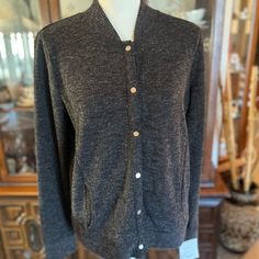 This Sweater Is Brand New With Tags. Size Is Medium. Brand Is Liz Claiborne Weekend. This Has Buttons Down The Front Of It. It Is A Smoky Gray. 89% Polyester 8% Rayon 3% Spandex. Casual Button-up Sweater For Loungewear, Casual Cardigan With Buttons For Loungewear, Casual Buttoned Cardigan For Loungewear, Casual Cardigan With Button Closure For Loungewear, Casual Button Closure Cardigan For Loungewear, Casual Loungewear Cardigan With Button Closure, Casual Crew Neck Outerwear With Button Cuffs, Casual Outerwear With Button Cuffs And Crew Neck, Casual Tops With Button Cuffs For Layering