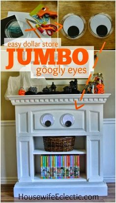 an easy dollar store jumbo googly eyes project