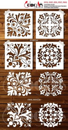 paper cutout templates for laser cutting and stencils - damask designs