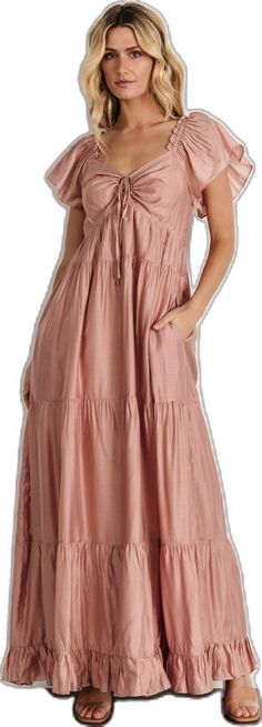 Bump Friendly Dress, Dusty Mauve, Bride Flowers, Girls Tie, Tiered Maxi Skirt, Dress Dusty, Mauve Color, Key Hole, Stunning Dresses