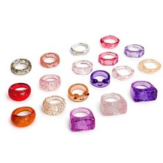 PRICES MAY VARY. [SIZE] These rings are designed for small to medium size fingers, available in sizes ranging from 6.5 to 8. [TRENDY STYLE ] Explore Viva Joya's dazzling resin rings, a delightful collection of women's or teens' fun rings. This set offers a variety of styles, including dome rings, band rings, minimalist stackable rings, and square rings, effortlessly enhancing your style and infusing glamour into any ensemble. [QUALITY MATERIAL] Made of premium-quality acrylic resin, these rings Rings Acrylic, Fun Rings, Rings Colorful, Dome Rings, Acrylic Rings, Rings Chunky, Colorful Rings, Rings Minimalist, Plastic Rings