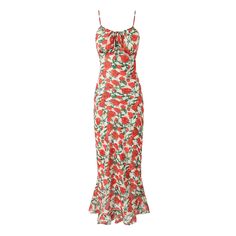 Introducing our Suna Floral Print Mesh Maxi Dress. This dress will make you feel sexy and elegant with its figure-hugging, slim fit design. The double layer and fishtail skirt add a touch of romance, while the spaghetti straps and high waist provide a casual yet chic look. Available in black and orange. From Alees Fashion, part of our Spring-Summer Collection. Suna Floral Print Mesh Maxi Dress Doubla Layer Fishtail Skirt Spaghetti Straps High Waist Figure Hugging Slim Fit Sexy, Casual, Elegant, Romantic Available in Black and Orange Colors Alees Fashion Spring-Summer Collection Chic Summer Dresses With Mermaid Hem, Summer Ruched Mermaid Hem Dresses, Fitted Maxi Dress With Adjustable Straps For Brunch, Fitted Summer Maxi Dress With Mermaid Hem, Elegant Fishtail Maxi Dress For Summer, Fitted Mermaid Hem Beach Dress, Summer Maxi Dress With Ruffles And Mermaid Hem, Fitted Fishtail Maxi Dress For Summer, Fitted Fishtail Summer Maxi Dress