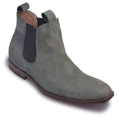 Subtle yet eye-catching, these charcoal gray Chelsea leather boots come off as immensely stylish and gorgeous. Made with premium quality suede leather, these boots are highly versatile and can be paired up with denim jeans or even lightweight leather pants. Perfect for all occasions, these boots are a must-have for every fashion-conscious male out there! They have a nice slim designed tip, and the dark brown outsole complements the textured gray and adds a bit of color blocking. This highly fashionable footwear is recommended because of the comfort it offers. The insoles are lined with soft padding that provides a long-lasting, comfortable fit! Some of the more worthwhile features include: Use of naturally derived supple animal leather Insole padding to offer maximum comfort Contrasting da Chelsea Leather Boots, Leather Boots Men, Purple Leather Jacket, Oxford Brogues, Leather Formal Shoes, Brown Oxfords, Suede Leather Shoes, Genuine Leather Boots, Mens Leather Boots