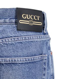 Carrot Fit cotton jeansClosure with metal buttonsFive pockets and embroidered patchTag with GUCCI engraving on the backMade in Italy100% CottonSize Range : STANDARD NUMERICGender: MENMaterial: 100% COTTONColor: BLUEMade in: ITProduct ID: 749110XDCJK_4447*Import tax/duty will be calculated at checkout (If applicable) Gucci Jeans, Stylish Jeans, Leather Cap, Mens Gloves, Beach Tote Bags, Gucci Men, Embroidered Patch, Metal Buttons, Signature Logo