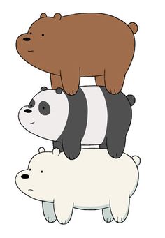 two bears sitting on top of each other in the shape of a bear and panda