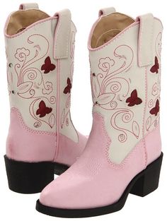 Roper Western Lights Cowboy Boots Cowboy Boots Cute Leather Boots For Spring, Cute Round Toe Boots For Playtime, Cute White Boots For Fall, Spring Fun Boots With Round Toe, Fun Spring Boots With Round Toe, Spring Boots With Round Toe And Fun Style, Pink Cowboy Boots, Pink Cowboy, Girl Cowboy Boots