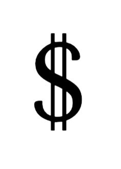 a black and white photo of a dollar sign