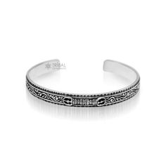 This is solid 925 sterling silver bangle cuff bracelet, excellent open face adjustable bangle for men's or girl's personalized gift. amazing stylish vintage antique design tribal jewelry from india. Metal-925 sterling silver. Item type-Cuff bracelet. Size-Adjustable. Width-7 mm approx. Weight-23.300 grams. Stamped-925. Finish-Oxidized. Make excellent gifting and collectible pieces(gift for birthday, wedding, anniversary, mother's day, fathers day, Christmas day,) We take absolute care of precious jewels are packed well so that there is no damage to the product. Your item will arrive in an elegant box, ideal for gifting to someone special. Thank You and Happy Shopping! Bohemian Silver Stainless Steel Jewelry, Bohemian Style Silver Stainless Steel Jewelry, Minimalist Oxidized Bangle Jewelry, Traditional Adjustable Bangle With Polished Finish, Adjustable Sterling Silver Cuff Bracelet For Ceremonies, Adjustable Sterling Silver Cuff Bracelet For Ceremonial Occasions, Adjustable Antique Silver Sterling Bangle Bracelet, Adjustable Sterling Silver Bangle For Ceremonial Occasion, Adjustable Oxidized Jewelry For Ceremonial Occasions