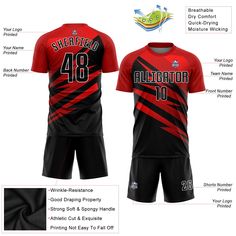 Order the jersey with special name & number you want from our shop, making a vibrant look on the field or daily life! Features: 1. Material: Made from 100% polyester wicking knit with 95% polyester / 5% spandex wicking pinhole mesh 2. Jerseys with sublimation printed name and numbers 3. Moisture-wicking fabric has spongy handle, good draping property and elasticity as well as good dimensional stability and wrinkle-resistance 4. Breathable & Quick-Drying 5. Athletic Cut & Exquisite stitching not Red Cotton Sublimation T-shirt With Team Name, Black Jersey With Sublimation Print Sportswear, Red Sublimation Jersey For Sports Events, Black Sportswear Jersey With Sublimation Print, White Sportswear Jersey With Sublimation Print, Soccer Uniforms, Blue Football, Orange Texas, Custom Fans