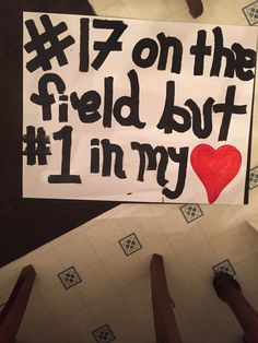 a sign that says 17 on the field but 1 in my heart