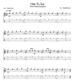 sheet music with the words oie to joy written in black and white on it