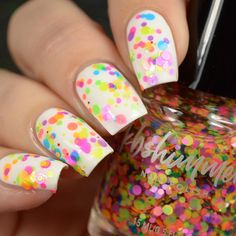 KBShimmer Upside Round Neon Glitter Top Coat Glitter White Nails, American Nails, Neon Glitter, Mani Ideas, Glitter Polish, Nail Board, Easter Nail Designs, Christmas Manicure, Glitter Top