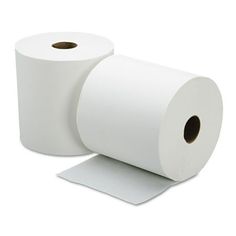 two rolls of white toilet paper next to each other