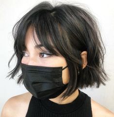 Tousled Short Hairstyle with Curtain Bangs Short Hair With Bangs Ideas, Bangs Ideas, Hair With Bangs, Short Straight Hair, Very Short Hair, Bob Hair, Hair Makeover