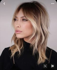 Shag haircut Volume Giving Haircuts, Medium Length Haircut Blonde Bangs, Shag Bob Haircut With Curtain Bangs, Long Shaggy Haircut For Fine Hair, Long Bangs Shoulder Length Hair, Long Fine Hair With Layers And Bangs, Medium Hair Length With Curtain Bangs, Haircut For Thinning Hair Women Long Hairstyles, Fine Hair Layered Cut