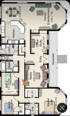 the floor plan for an apartment with two bedroom and one bathroom in each room, which is