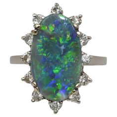 an opal and diamond ring