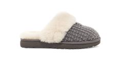 A soft, sweater-knit upper and lush sheepskin lining add softness and style to this outdoor-friendly slipper. Featuring a fluffy collar and our super-light, durable sole, it slips on with Saturday sweats, faded denim, or your favorite knit pieces. | Soft knit upper. Sheepskin collar. 17mm sheepskin lining. 17mm sheepskin insole. Treadlite by UGG outsole for comfort. Polyester binding. Woven label with UGG logo on insole, Suede label with embossed UGG logo. RN 88276. | UGG Women's Cozy Slipper Sh Big Christmas Gifts, Ugg Store, Sheepskin Slippers, Ugg Slippers, Knitted Slippers, Slippers Cozy, Faded Denim, Cozy Knit, Classic Boots