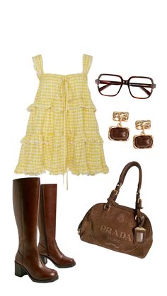 Casual Rush Outfits, Vacation Italy Outfits, Trader Joe’s Outfit, Cute Farmer Outfits, How To Style A Yellow Dress, Ditsy Outfits, Casual Cute Outfits Summer Simple, Summer Amsterdam Outfits, Italy Fashion Spring