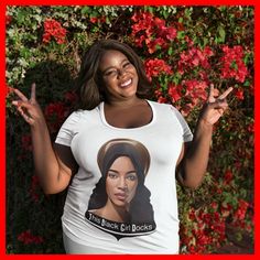 "Our \"This Black Girl Rocks\" short sleeve t-shirt is made of 100% ring-spun cotton and is super soft and comfy. Double stitching on the neckline and sleeves adds extra durability to what is sure to be an every day favourite!  Sizes S,M,L,XL,2XL & 3XL * 100% ring-spun cotton * Sport Grey is 90% ring-spun cotton, 10% polyester * 4.5 oz/yd²  * Pre-shrunk * Shoulder-to-shoulder taping * Quarter-turned to avoid crease down the centre Please note ours are not cheap press on vinyl printed t-shirts but high quality DTG (Direct To Garment) which is a printing method that sprays the ink directly onto our equally high quality Bella Canvas T-shirts. The ink then soaks into the fibers of the garment, which obviously means it's not going to peel off after the first wash! Having said all that we do rec Afrocentric Clothing, Black Image, Rock T Shirts, Pro Black, Printed T Shirts, Girls Rock, Shirt Price, New Day, Womens Clothing Tops