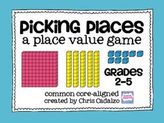 a sign that says picking places a place value game