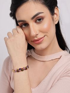 You just need to wrap this stylish bracelet around your wrist while chilling in your favourite jeans and a T-shirt, and it will instantly make you stand out in the crowd. You can never go wrong with this as a gift for your loved one's. Best Casual Shirts, Track Pants Women, Designer Bracelet, Dress Joggers, Artificial Stone, Stylish Bracelet, Men Plus Size, Stone Gold, Bracelet Designs