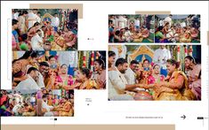 a collage of photos showing people getting married