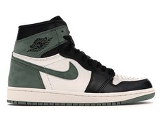 Check out the Jordan 1 Retro High Clay Green available on @StockX Jordan High Tops Earth Tones, Nike Jordan Air 1 High, Luxury Green Casual Jordan Shoes, Jordan 1 High Nike, Air Jordans Sage, Jordan 1 Retro High Lucky Green, Hightops Jordan, Green Jordans, Girls Basketball Shoes