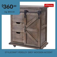 a wooden cabinet with three drawers and two doors on the front, $ 480 00