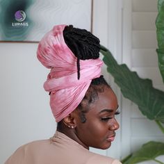 Black Woman Head Wrap, Pink Headwrap, Culture Photography, Short Afro Hairstyles, Natural Aesthetics, Headwrap Tutorial, Beautiful Locs, Hair Balayage, Rose Pale