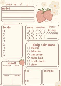 a printable worksheet with strawberries and other things to do on it