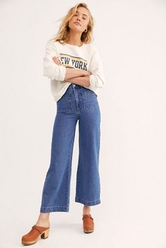 Front Pocket Jeans, Patch Pocket Jeans, Rollas Jeans, Sailor Jeans, Jeans Pattern, Teacher Fits, Straight Leg Jeans Outfits, Sailor Jean, Pretty Clothing