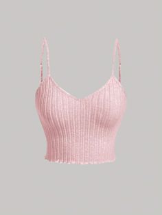 Sleeveless Tops Summer, Casual Tanks, Ribbed Crop Top, Pink Outfits, Cami Top, Pink Tops, Cute Tops, Cami Tops, Cute Shirts