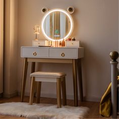 Costway Vanity Dressing Table Set Touch Screen Dimming Mirror : Target Ideas Cuarto, Cheap Bedroom, Table Vanity, Small Vanity, Lighted Mirror, Dressing Table Set