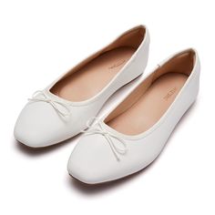 PRICES MAY VARY. 100% Synthetic. Rubber sole. Soft and absorb sweat sponge lining. Thickened insole with arch support design to make your wear more comfortable. Classic and versatile ballet flat designed for daily wear. Ballet Flats White, Hoco 2023, Dressy Flats Shoes, White Ballet Flats, Dressy Flats, White Flat Shoes, Church Outfit, Cute Flats, Support Design