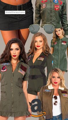 What you can find here is a collage of what to buy from Amazon when created a Top Gun Halloween Costume Topgun Maverick Costumes, Maverick Costume Women, Maverick And Charlie Costume, Top Halloween Costumes 2022, Topgun Couples Halloween Costume, Maverick And Goose Costume, Maverick Halloween Costume, Military Halloween Costumes, Manhattan Outfits