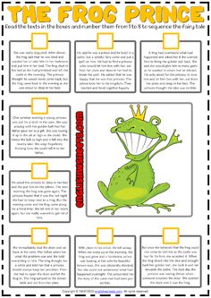 the frog prince worksheet for kids with pictures and instructions to read in english