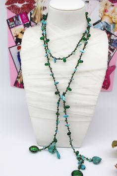 "Gorgeous Vintage Bohemian Heart Turquoise and Glass Stone Beaded Necklace. The Necklace is a wrap Tie Style Necklace or can be use as a belt.. Length 47\". Great Condition. The Power of Turquoise promotes emotional awareness. Enhances Friendships, Love, Communication and Loyalty. Perfect for a Gift. Pre Love Great Condition Vintage 90s Heart Turquoise and Glass Stone Beaded Necklace Beach Jewelry/Chakra Jewelry Wrap Tie Style Necklace Length: 47\" Shipping from 3-5 Days No Returns or Exchanges Turquoise Beaded Chain Necklace For Summer, Turquoise Beaded Necklace For Summer, Turquoise Beaded Necklaces For Summer, Summer Bohemian Gemstone Beads, Hippie Beaded Necklaces With Gemstone Beads For Beach, Adjustable Beaded Turquoise Lariat Necklace, Turquoise Beaded Hippie Necklace, Hippie Style Gemstone Beaded Necklaces For The Beach, Adjustable Beaded Lariat Turquoise Necklace