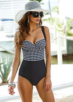 One Piece Swimsuit Plus Size, Gingham Swimsuit, Strap Swimwear, Halter Swimwear, Block Color, Swimsuits High Waisted, Suit Fabric