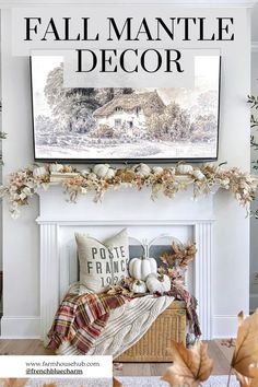 Fall Mantle Decor Mantel Decor With Tv, Rustic Wooden Signs, Enchanting Aesthetic, Rustic Wooden Sign, Fall Mantel