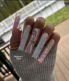 Nails Polish Designs, Coffin Tips, Nail Business, January Nails, Long Acrylic Nail Designs, Amazing Nails, Plaid Nails, Long Nail Designs, Winter Nails Acrylic